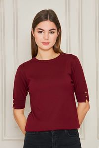 Blusa de punto con cuello redondo para mujer, informal, elegante y cómoda, transpirable - Product Image 5