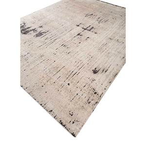 Alfombras de Lana y Seda Entropy Ivory Anudadas a Mano, de Algodón Orgánico, Diseño Abstracto Tipo Rompecabezas, para Pasillo, Sala de Estar, Alfombra de Yute para Decoración del Hogar - Product Image 2