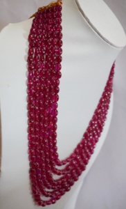 Ruby Emitisan Glass <b>Beads</b> Color <b>Red</b> for Jewelry Making with Gemstone Nekles - Product Image 3