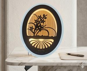 Lámpara de Pared LED Moderna y Minimalista KILYN BD-002, Acrílico, Luz Blanca Cálida CCT, para Interiores, Sala de Estar, Apliques Ovalados, Base para Bombilla G13 - Product Image 1