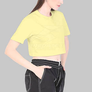 Streetwear décontracté mode haut court pour les femmes de la salle de sport été à manches courtes respirant tissu doux haut court - Product Image 3