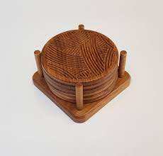 Juego de Posavasos de Madera Maciza de Primera Calidad para Té, Café y Bebidas Frías, Juego de Posavasos Hechos a Mano con Acabado Liso para Mesa - Product Image 5