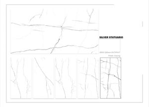 Statuario plateado, azulejos de porcelana con acabado mate de 600x1200mm, baldosas antideslizantes para uso en habitación, diseño europeo moderno sólido - Product Image 2