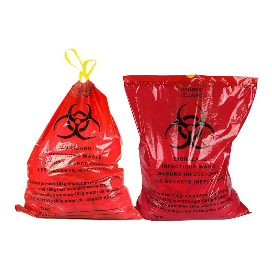병원 등에서 사용되는 맞춤형 처리 의료 쓰레기 봉투 폐기물 바이오 해저드 플라스틱 병원 의료 쓰레기 봉투