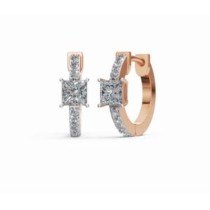 Boucles d'oreilles clous en diamant de qualité supérieure 9 carats en or, Last Princess Radiance, bijoux de laboratoire, vente en gros, fournisseur OEM B2B, exportateur - Product Image 5