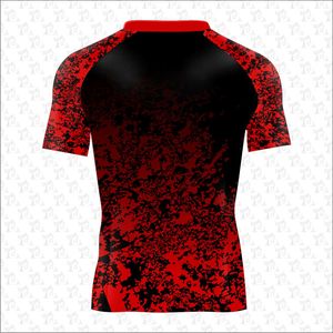 Rash Guard Bjj แห้งเร็วการออกแบบที่ดีที่สุด Jiu Jitsu Rash Guards แขนสั้นโลโก้ที่กําหนดเองและขนาด MMA Rash Guard สําหรับผู้ชายขายส่ง - Product Image 6