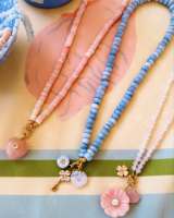 Collier en perles de pierre naturelle personnalisé Dopamine, plaqué or 18 carats, avec pendentif cœur lettre pour femme, bijoux de qualité supérieure