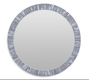 Espejo de Pared con Incrustaciones de Hueso, Diseño Floral Moderno Hecho a Mano, Marco Rectangular Azul y Blanco, Espejo Decorativo de Lujo para el Hogar - Product Image 5