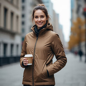 Chaqueta Softshell de gran tamaño para mujer, impermeable, con capucha, forro de piel, cremallera, de talla grande, con relleno de algodón, chaqueta de senderismo para mujer - Product Image 2