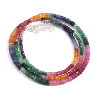 Collar de Piedras Preciosas Naturales de Rubí, Esmeralda y Zafiro, Chapado en Oro, con Cuentas, para Boda, Fiesta, Última Moda, Diseño de Moda, Regalo
