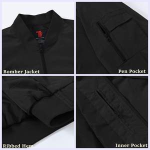 Chaqueta de vuelo de béisbol con logotipo personalizado de alta calidad Unisex, chaqueta universitaria de piloto de bombardero de talla grande, decoración bordada con cuello levantado - Product Image 4