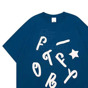 2025 100% coton solide tricoté personnalisé bouffée imprimé de haute qualité écologique coupe ample grande taille T-Shirts en gros - Product Image 6