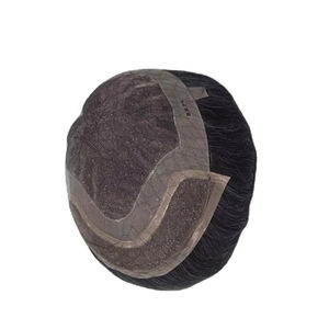 วิกผมแท้แบบโมโน ฟรอนท์ เลซ ผมจีนแท้ เกรดเวอร์จิ้น เรมี่  แบบแพทช์ ผมหยิกตรง ลอนลึก สี 1b+เทา - Product Image 6