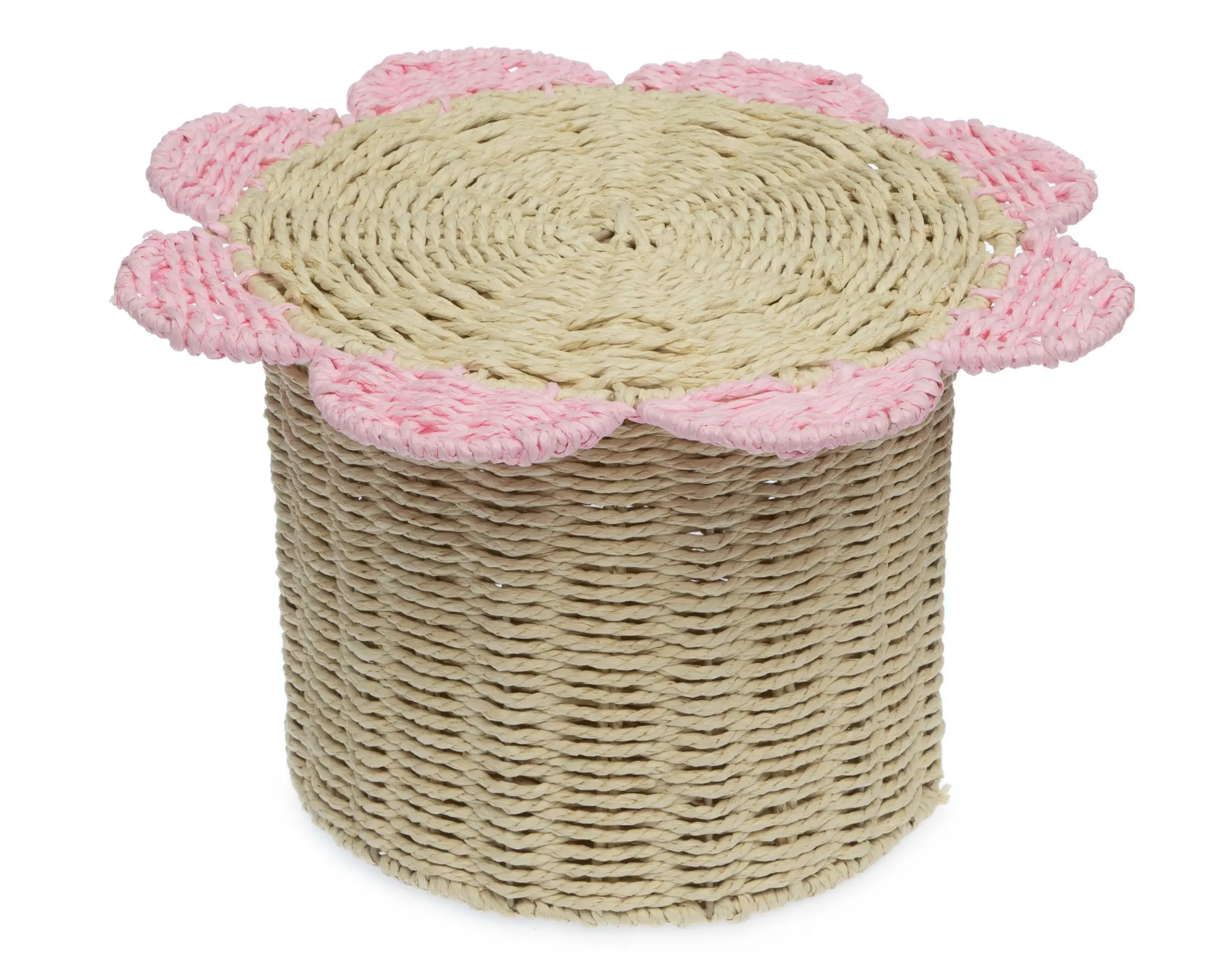 Fabricante de cesto de armazenamento de ervas marinhas em forma de flor decorativo em tecido de palha de jacinto de água do Vietnã, venda imperdível