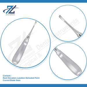 Elevador de raíz hoja curva 5mm acero inoxidable de alta calidad Dental quirúrgico elevador de raíz instrumentos fabricante Pakistán - Product Image 4