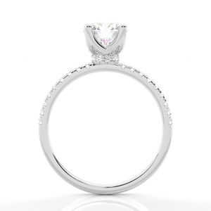 Belle bague de fiançailles vintage pour femme, ensemble élégant et fin à broches, taille ronde, diamants cultivés en laboratoire - Product Image 3