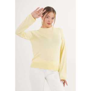 Suéter Amarillo Casual de Cuello Redondo, Tejido Fino, Venta al Por Mayor - Product Image 5