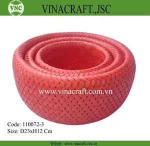 100% Natural <b>Bamboo</b> Storage Baskets Economically Priced Kitchen <b>Containers</b> Colorful Organizer Vietnam Embroidered Storage Basket - Product Image 4