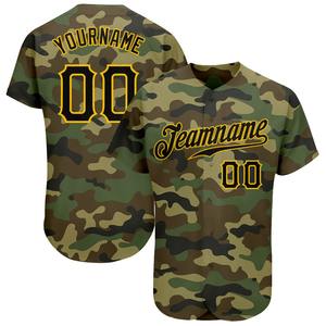 Camiseta de béisbol Ommiz Industry Authentic Sportswear Custom Camo Black-Gold Authentic Salute To Service - Product Image 1