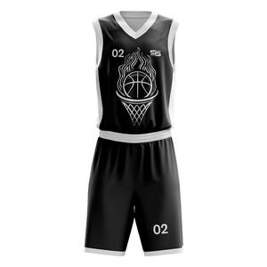 ชุดบาสเก็ตบอลสำหรับผู้ชายเสื้อบาสเก็ตบอลแบบสั่งทำโลโก้และจำนวน OEM ขายดี - Product Image 3