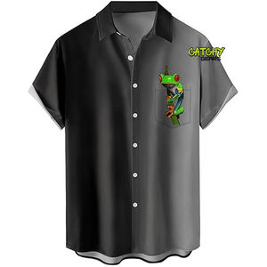 Streetwear hawaïen de haute qualité Style japonais vêtements décontractés été plage partout imprimé à manches courtes Aloha chemise pour hommes - Product Image 3