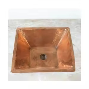 Évier rond élégant en cuivre avec finition lisse martelée à la main durable et parfait pour les espaces de luxe modernes - Product Image 2