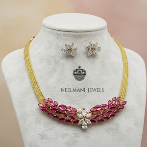 AD <b>Ruby</b> Stone Naan Chain for Wedding Occasions - Product Image 2