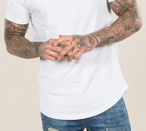 T-shirts pour hommes en gros, de haute qualité, avec impression personnalisée de marque, à épaules tombantes - Product Image 4