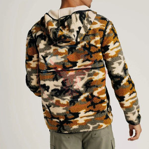 Winter Casual Men's <b>Sherpa</b> Fleece Hoodies-Customized Color & Logo Eco-Friendly Breathable - Product Image 3