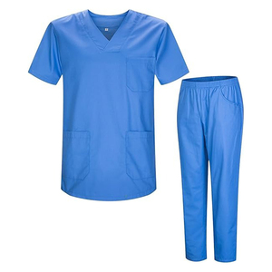 Women's Private Label <b>Scrub</b> <b>Set</b> with Cotton Polyester Comfortable V-Neck Top and Jogger Pants with Pockets - Product Image 2