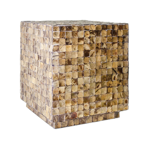 โต๊ะข้างสี่เหลี่ยมฝังเปลือกมะพร้าวแบบชนบทสำหรับห้องนั่งเล่นห้องนอนสินค้าใหม่จากเวียดนาม - Product Image 1