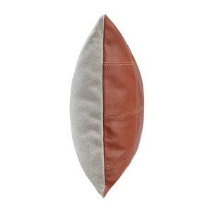 Housse de coussin géométrique en cuir tanné 18x18 - Housse de coussin moderne en cuir de vachette pour la maison - Product Image 3