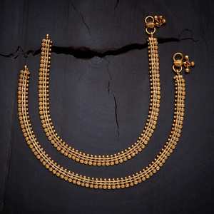 Wedding Bell <b>Anklet</b>-Gold Plated Stainless Steel Diamond & Pearl Accents - Product Image 1