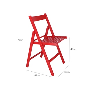 Sedia da Giardino WELL HOME BAS in Legno di Faggio con Finitura Rossa 43x47x79 cm - Product Image 3