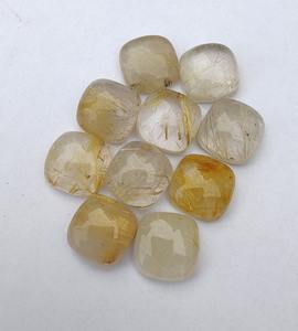 100% cabujones de piedras preciosas sueltas de rutilo dorado Natural corte cuadrado de alta calidad para la fabricación de joyas a granel venta-MOQ 100PCs - Product Image 3