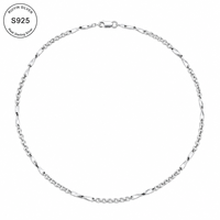 Collier chaîne croix en argent sterling 925, 50,8 cm avec maillons d'espacement ovales, 13,1 g, bijoux pour femmes