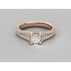 Bague solitaire en or 14 carats pour femmes avec diamant de laboratoire - Product Image 4