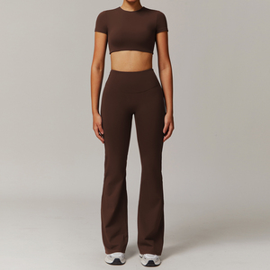 Conjunto de Yoga de alta calidad 2025 para mujer, conjunto de gimnasio de manga corta de secado rápido - Product Image 2