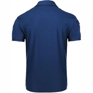 Men's <b>Navy</b> <b>Blue</b> Solid Color Short Sleeve <b>Polo</b> <b>Shirt</b> Knitted Casual Regular Fit - Product Image 5