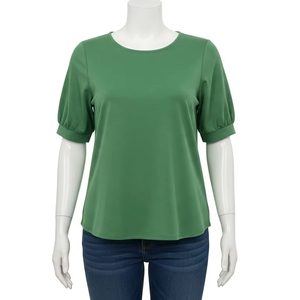 เสื้อเบลาส์แขนกลีบดอกไม้ขนาดใหญ่พิเศษสำหรับผู้หญิงผ้าโพลีเอสเตอร์เนื้อนุ่มใส่สบายน้ำหนักเบาเสื้อแฟชั่นสำหรับใส่ทำงาน - Product Image 3