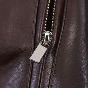 Veste pilote décontractée pour femme en polyester et simili cuir PU à simple boutonnage, manches longues, automne - Product Image 6