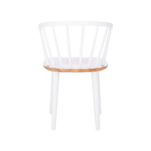 เก้าอี้รับประทานอาหารที่ทันสมัยกรอบไม้สักสีทึบที่มีสีขาวและสีธรรมชาติสำหรับการใช้งานในร่มและกลางแจ้ง - Product Image 5