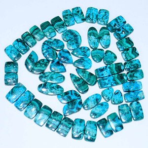 100% naturel AAA Grade Chrysocolle Malachite Cabochon Quartz lâche paire de pierres précieuses pour la fabrication de bijoux Quartz matériel de pierres précieuses - Product Image 1