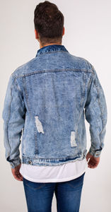 Veste en jean réversible en laine de haute qualité pour homme, fabrication en gros personnalisée, veste longue d'extérieur imperméable pour homme - Product Image 2