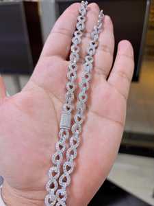 Luxury Infinity Design Link Chain VVS Moissanite Diamond 925 Sterling Silver Iced Out Hip Hop Luxury <b>Statement</b> <b>Necklace</b> - Product Image 4