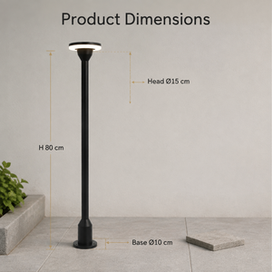 ไฟบอลลาร์ด LED อลูมิเนียม 12W กันน้ำ IP65 แสงวอร์มไวท์ สำหรับสวนกลางแจ้ง ทางเดิน ภูมิทัศน์ สนามหญ้า และลานบ้าน - Product Image 3