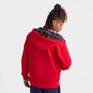 Sweat à capuche d'hiver à double fermeture éclair pour homme en polyester/coton polaire avec impression numérique col à capuche à motif solide - Product Image 4