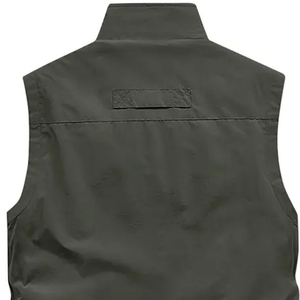 Chaleco de Trabajo de Verano para Hombre, de Lona de Algodón, Multibolsillos, Sin Mangas, para Pesca, con Cuello en V y Cremallera, 180g - Product Image 6