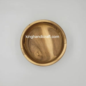 <b>Large</b> Acacia Wood <b>Bowl</b> D20xH7cm | Handmade Natural Wooden <b>Serving</b> <b>Bowl</b> for Salad Fruit Snacks | Rustic Kitchenware - Product Image 6