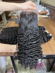 ขายส่ง4X1 4X4 5X5 2X6 13X4 Swiss HD เวอร์จิน100% มนุษย์ผมลูกไม้ปิดหน้าผากดิบเวียดนามผม - Product Image 3